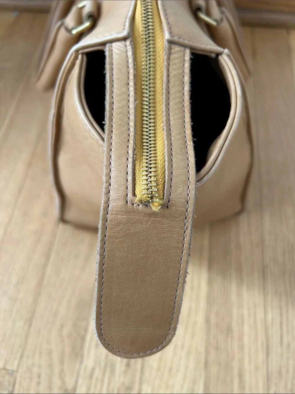 Clare V. Sandrine Satchel in Honey Tan